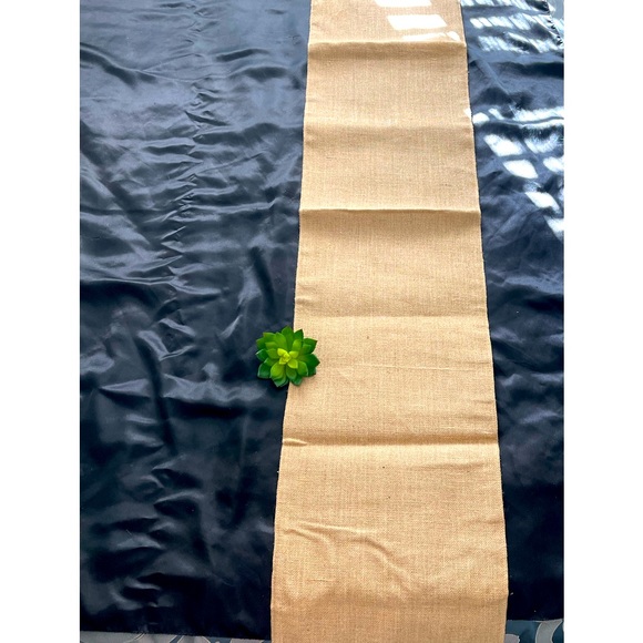 Table Runner Burlap with a gold threads. Jute. 70” long. - Picture 1 of 4